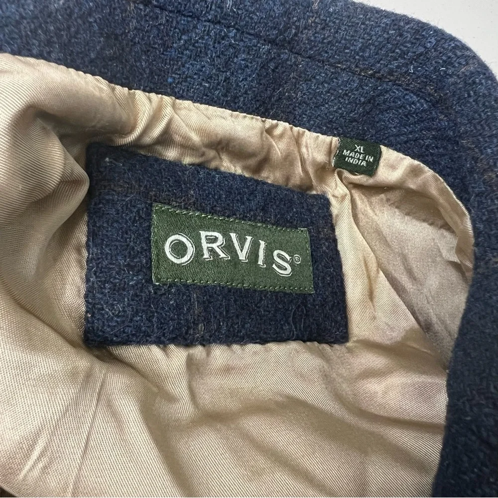 Orvis Men’s XL Navy Wool Windowpane Dress Vest - Picture 7 of 9